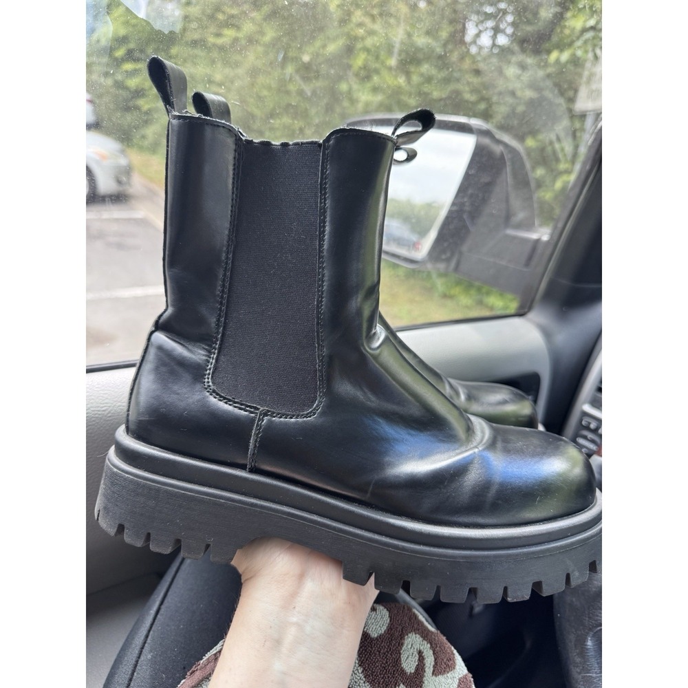 Mudd Shauna Platform Chelsea Boots Womens 8.5 Lug Sole Black Boot Trendy Y2K 90s